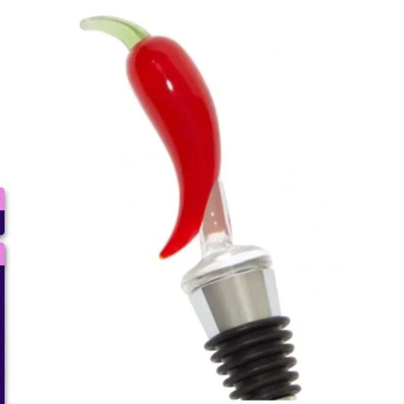 NEW IN BOX sandralexandra Bottle Stoppers Glassblown | Lemon & Chili | Set of 2 - Picture 2 of 4